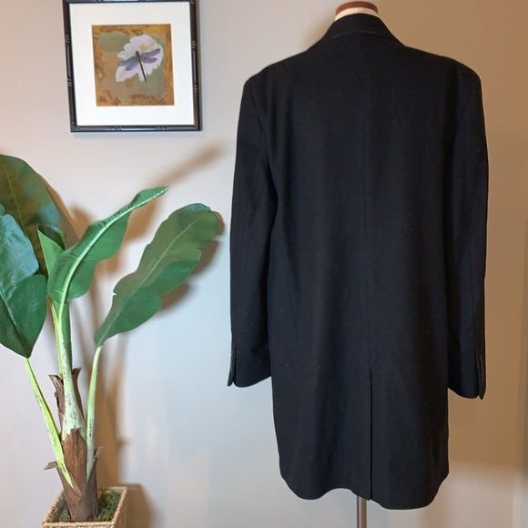 Hart Schaffner Marx Male Pilot Wool Blend Trenchcoat Overcoat, Black, Size 42L - Picture 4 of 16